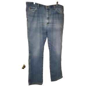 Lee Regular Fit Straight Leg Men's Jeans Blue Denim Light Wash Size 40W X 34L